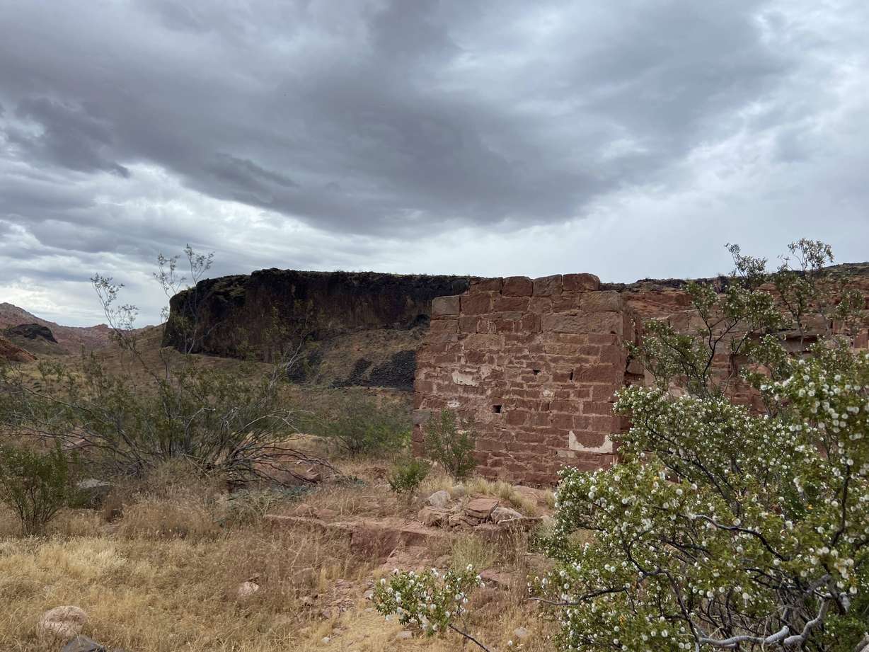 Late last year, the historic Stormont Mill Office, located in the Red Cliffs National Conservation Area north of Leeds in Washington County, began to crumble for no known cause.
This picture shows what it looked like before it crumbled in 2025.