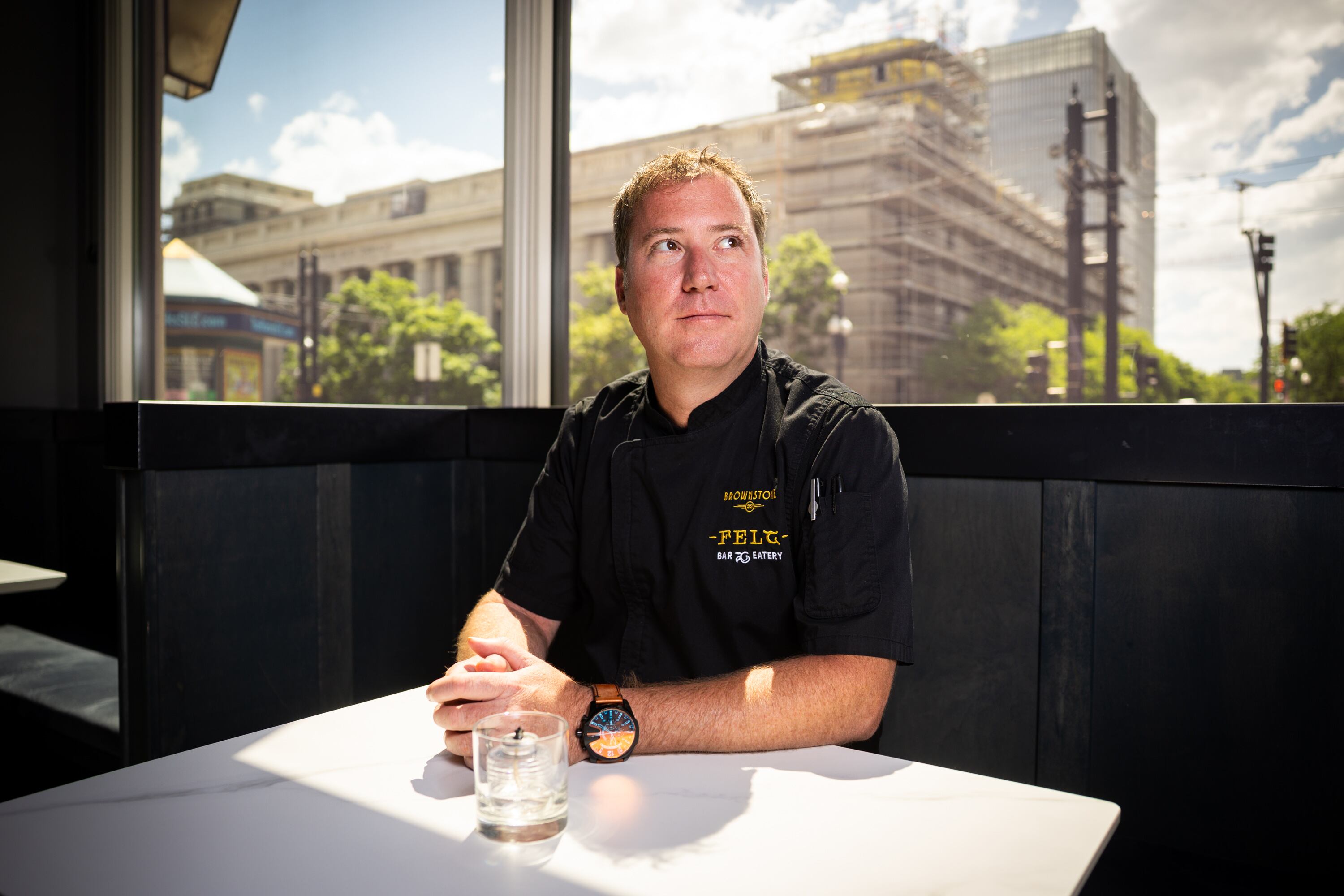 Chef Travis Herbert, finalist for the James Beard Awards, at Felt Bar and Eatery in Salt Lake City on Thursday. Herbert said food is what has shaped his life, even his travels.