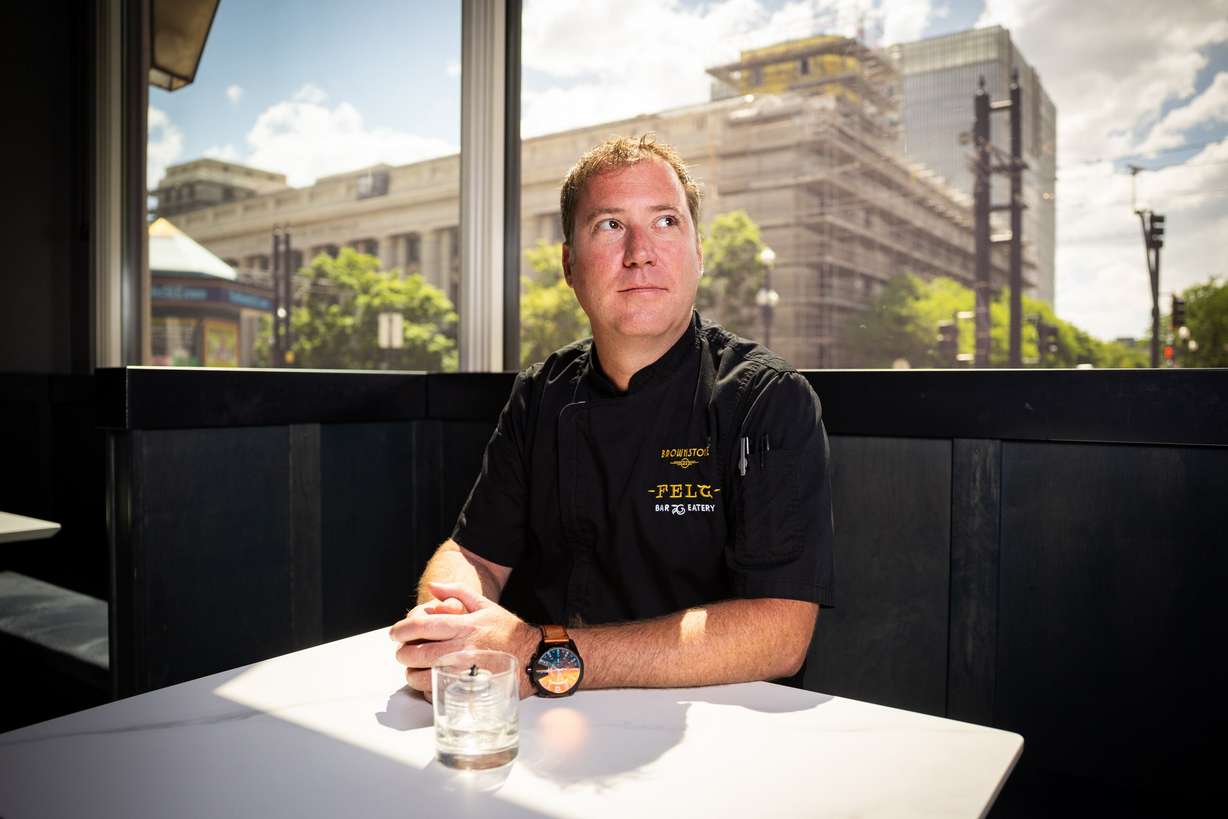 Chef Travis Herbert, finalist for the James Beard Awards, at Felt Bar and Eatery in Salt Lake City on Thursday. Herbert said food is what has shaped his life, even his travels.