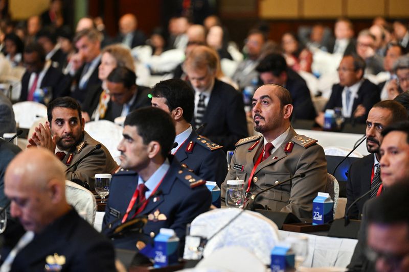 Delegates from Qatar attend the IISS Shangri-La Dialogue security summit in Singapore on Saturday.