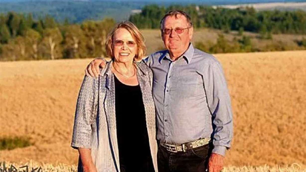 Emma and Clen Atchley pose in 2020 for their Eastern Idaho Agriculture Hall of Fame induction photo. Since her husband's passing in 2024, Emma Atchley has carried on the ranch they started running together in the late 1970s.