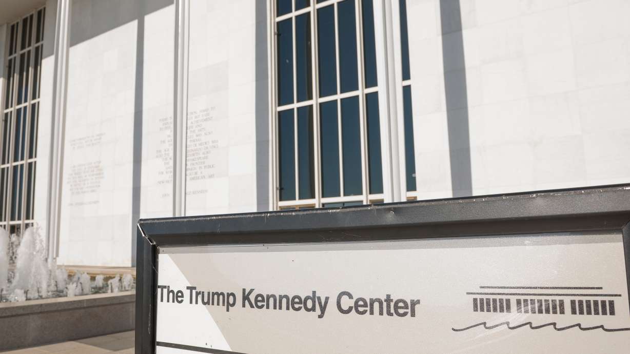 The John F. Kennedy Center for Performing Arts is seen in Washington, Friday. President Donald Trump is fuming about a court ruling that blocked his renovation plans for the Kennedy Center in Washington.