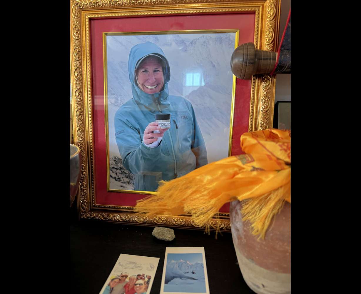 A picture of Shelley Johannesen at David Ashley's home in Kamas, Thursday. Johannesen was killed in an avalanche on Makalu in Nepal.