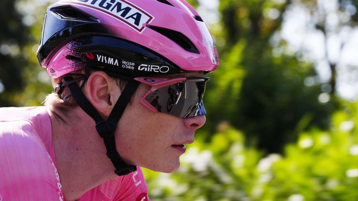 Overall leader Denmark's Jonas Vingegaard pedals during the last stage of the Giro d'Italia in Rome Sunday May 31, 2026.