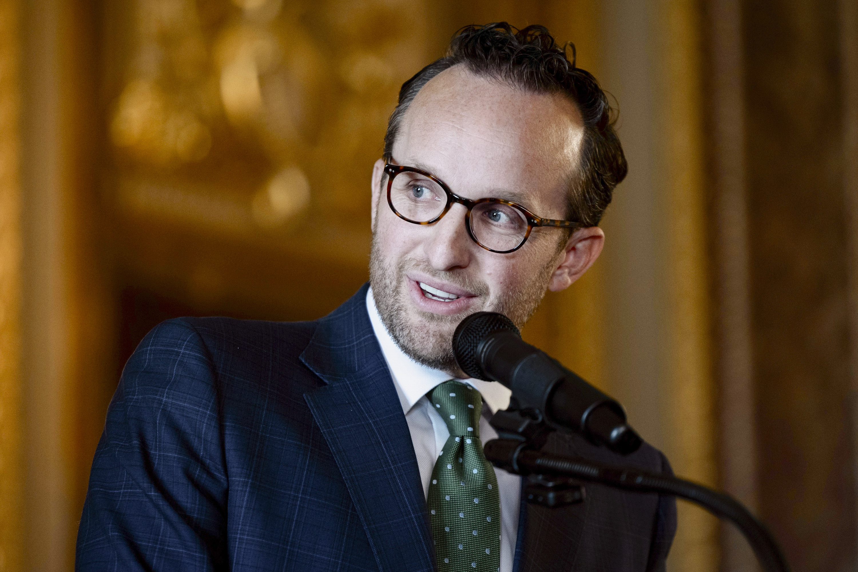 Stephen Dent speaks after Gov. Spencer Cox announced that he and Jay Jorgensen are the two new appointments to the Utah Supreme Court at the Capitol in Salt Lake City on June 2.