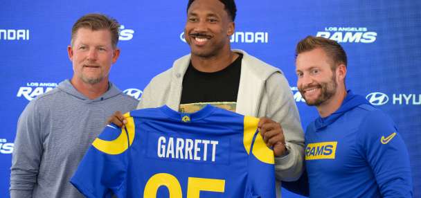 Sean McVay doesn't shoot down speculation on Aaron Donald returning to Rams alongside Myles Garrett