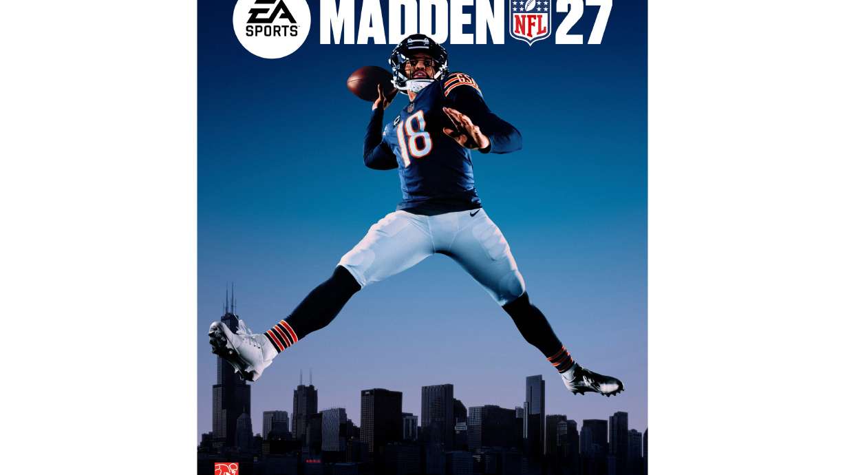 This image provided EA Sport shows Chicago Bears quarterback Caleb Williams on the cover of the Madden NFL 27 video game.
