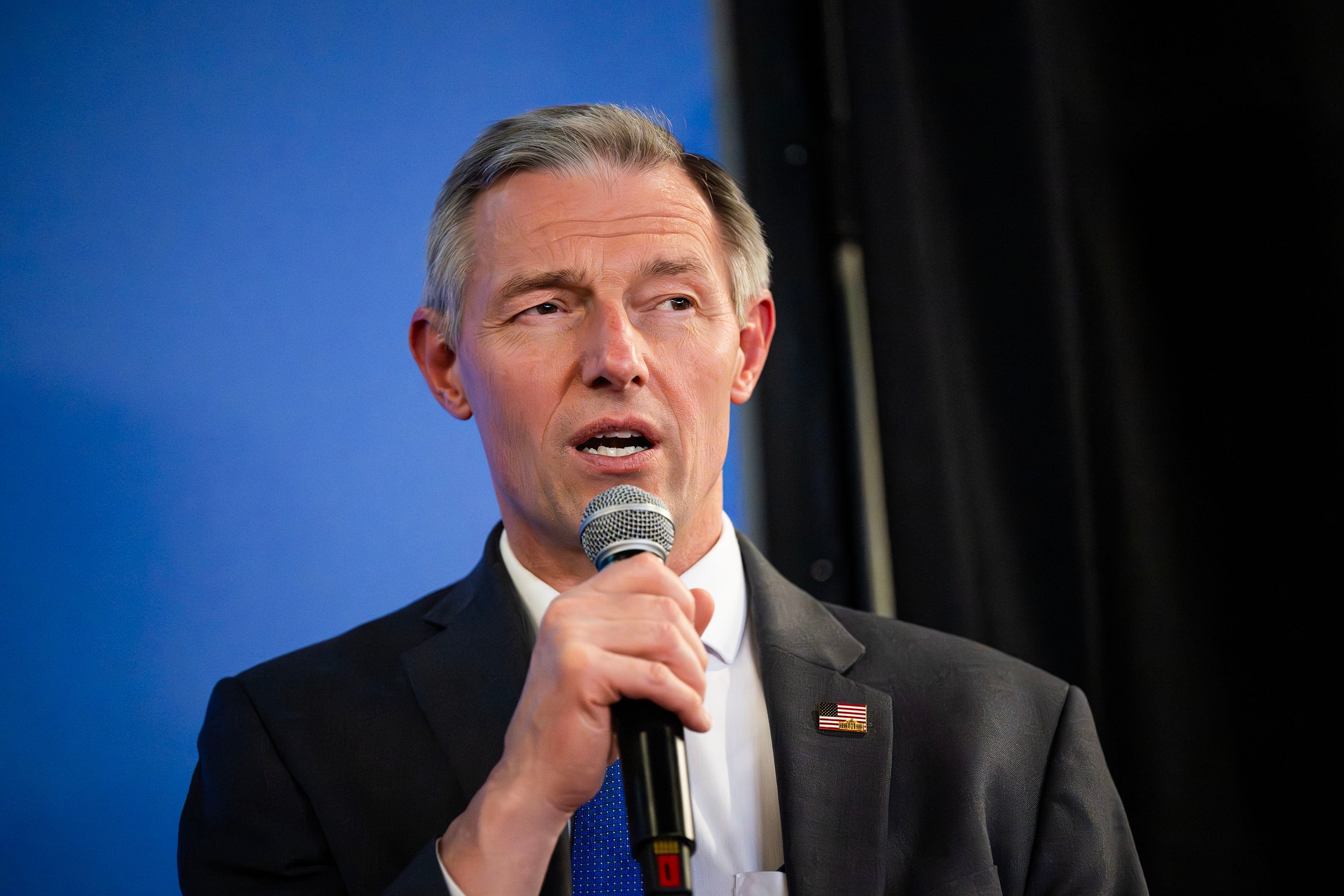 Rep. Mike Kennedy talks about Utah air mobility futures at the 47G Advanced Air Mobility Summit at the University of Utah on May 26. Kennedy's bill, the License to Drill Act, passed the House on Tuesday.