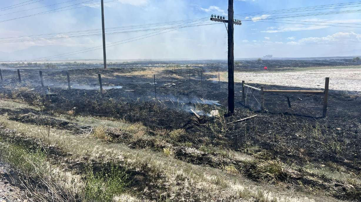 The 8800 West Fire burns in Weber County on Monday. Bureau of Land Management officials added new fire restrictions across land it manages in northern Utah on Thursday.