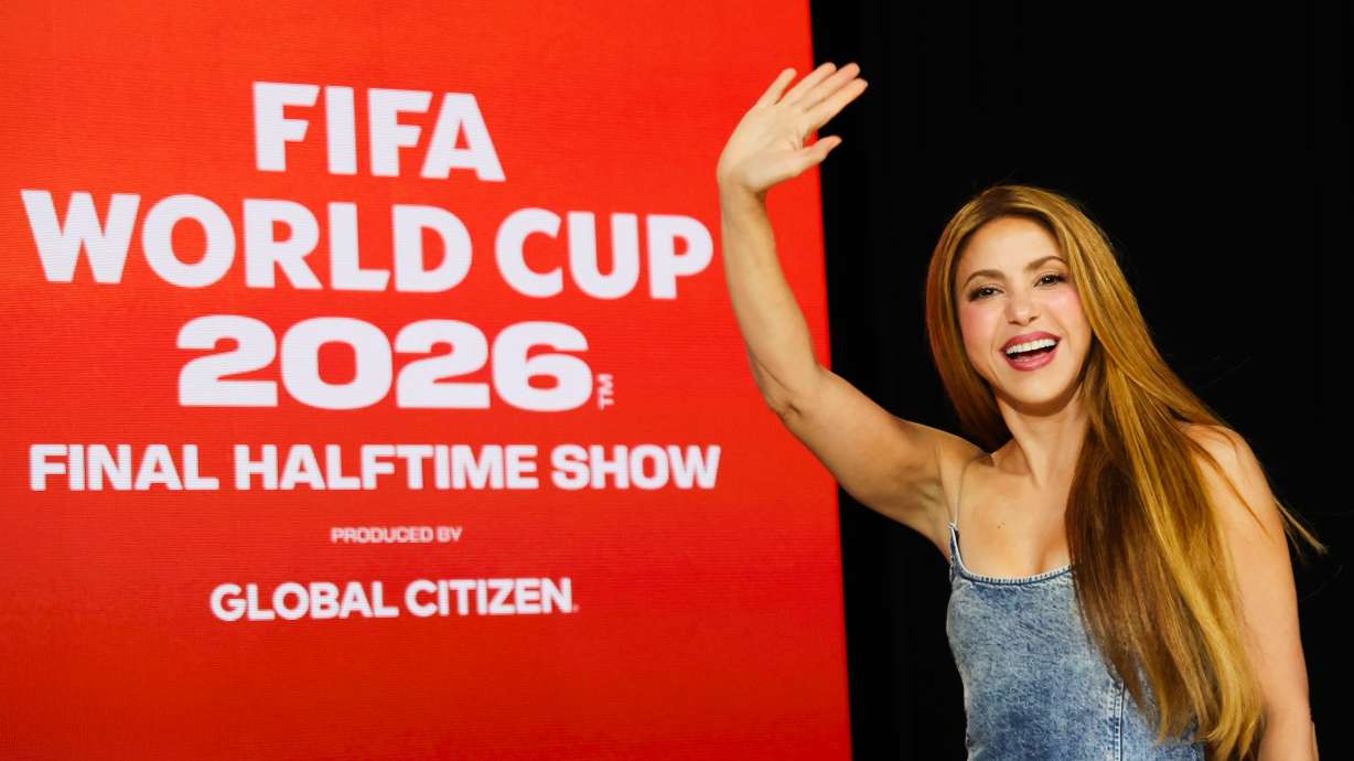 Shakira enters for a panel on the 2026 FIFA World Cup soccer tournament halftime show at the Global Citizen NOW summit, Thursday, May 14, 2026, in New York.