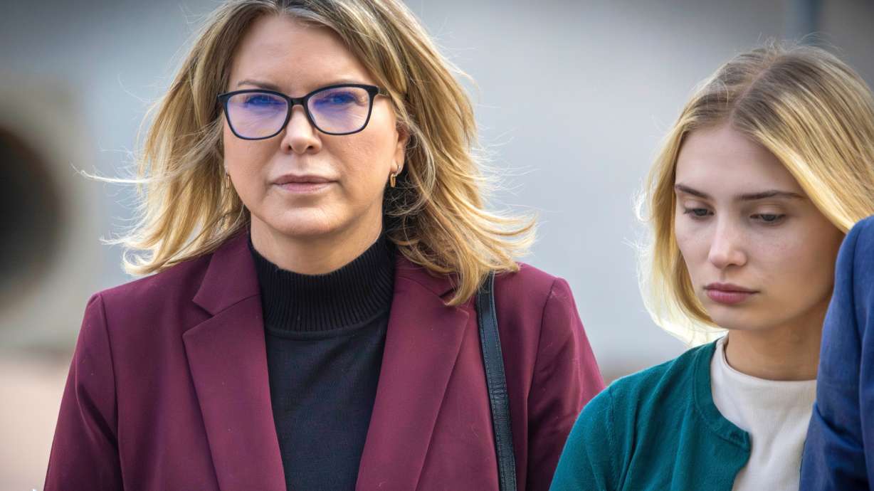 FILE - Rebecca Grossman, left, and her daughter head to Van Nuys Courthouse in the Van Nuys section of Los Angeles on Feb. 14, 2024.