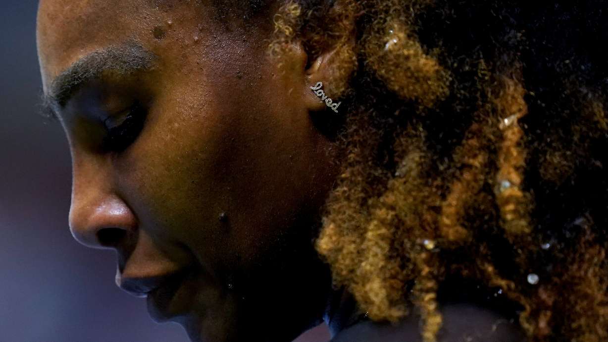 FILE - Serena Williams, of the United States, prepares to serve against Anett Kontaveit, of Estonia, during the second round of the U.S. Open tennis championships, Aug. 31, 2022, in New York.