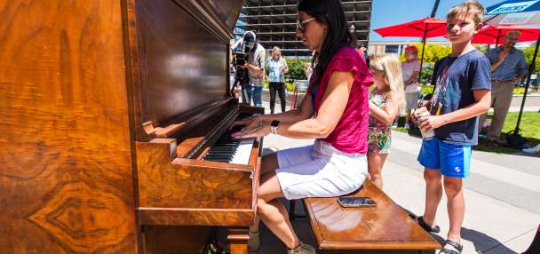 Why there's a 9-foot-tall piano sitting outside of Abravanel Hall