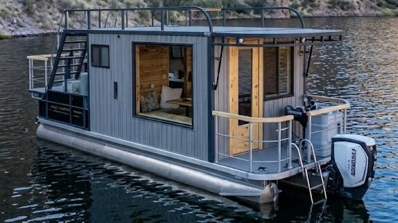 Lilly Moore's "floating sauna," which she developed the idea for after a trip to Norway.