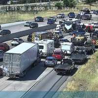 8-vehicle crash shuts down northbound I-15 in Riverdale