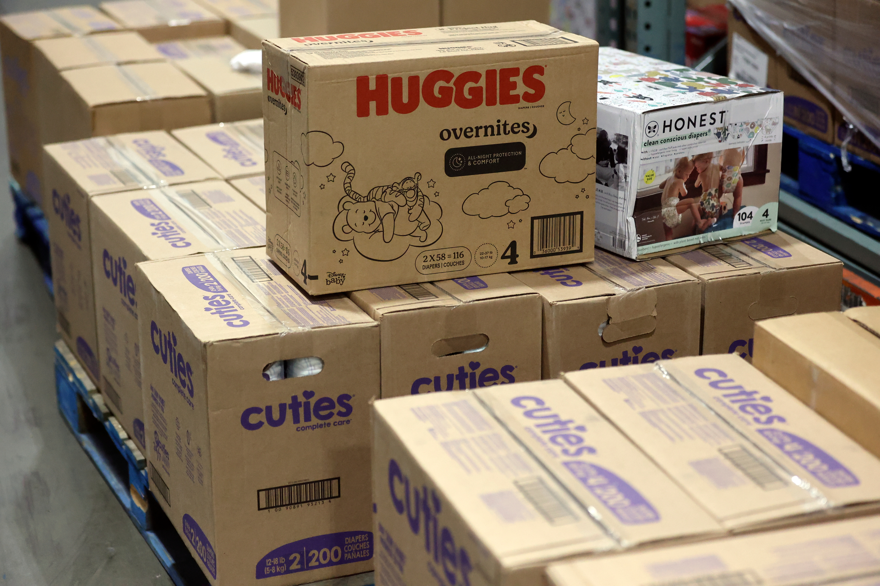 Boxes of diapers at the Utah Food Bank in Salt Lake City on Friday. The Food Bank is organizing a diaper drive beginning June 15.