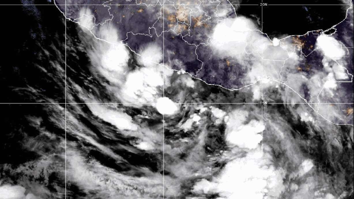 This satellite image provided by CIRA/NOAA, shows Tropical Storm Boris forming just off the coast of Guerrero Mexico, on Monday, June 8, 2026.