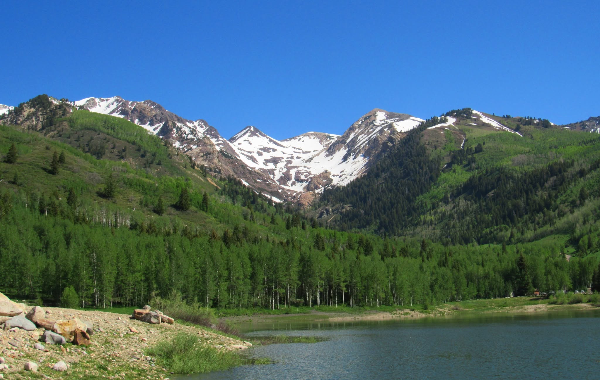 Silver Flat Lake Reservoir is scenic in any season.