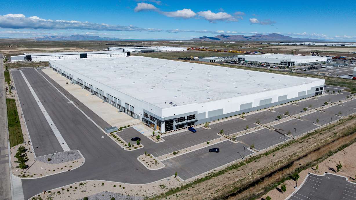 A planned ICE facility purchased by the Department of Homeland Security is seen on the west side in Salt Lake City on April 14. Salt Lake City and Salt Lake County filed a lawsuit on Monday seeking to stop the project.