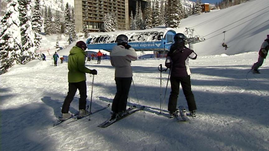 Some spend holiday on the slopes