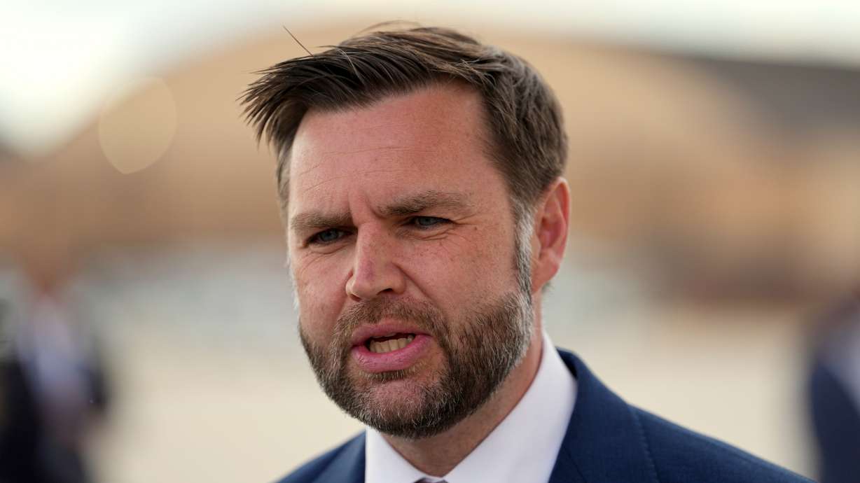 Vice President JD Vance speaks at Joint Base Andrews, Md., May 28. Vance is pressing the Department of Justice to investigate Minnesota officials, alleging they failed to stop widespread social services fraud.