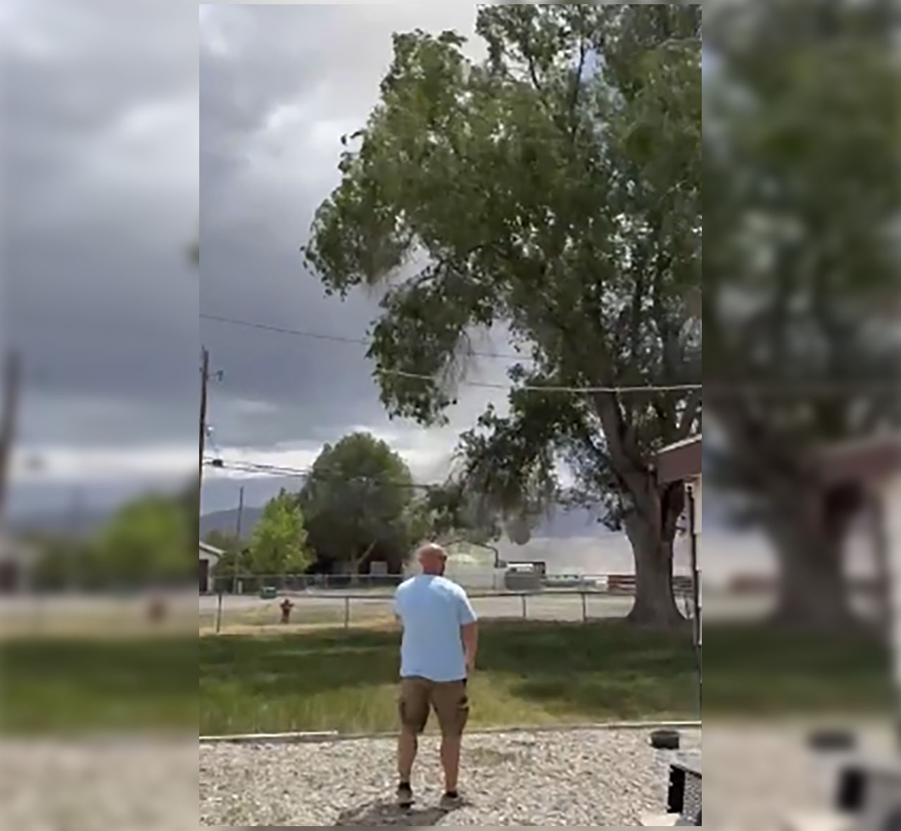 Dust devil sends trampoline soaring in Utah County