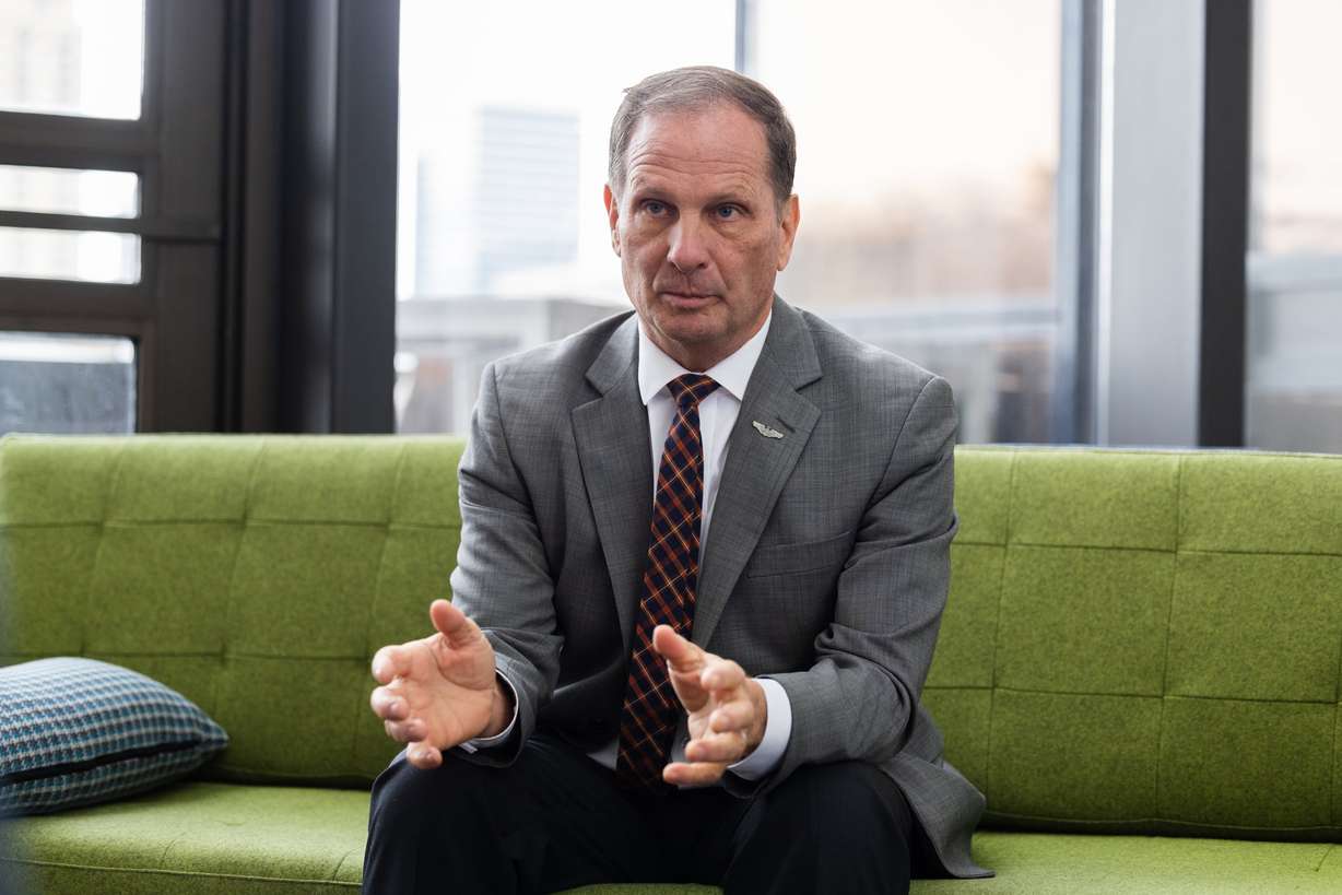 Then-Rep. Chris Stewart speaks during an interview at the Triad Center in Salt Lake City on Jan. 19, 2023. Stewart said he is disappointed in President Donald Trump preventing state-level regulations on AI, though he is encouraged by increased executive actions on model testing.