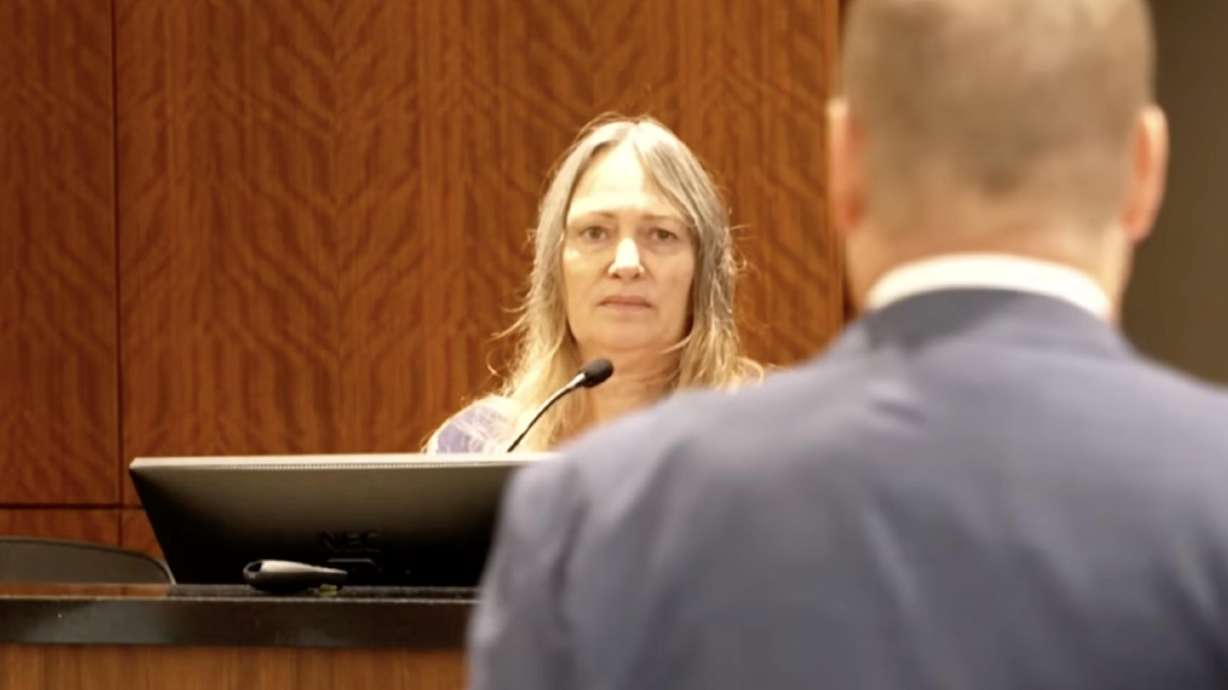 Tracy Grist is questioned by her attorney, Dana Facemyer, during her jury trial. She was found guilty of conspiring to murder her son-in-law, and was given the maximum sentence possible on Wednesday.