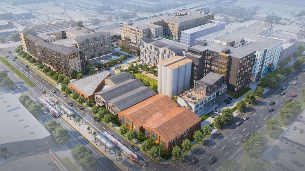 A rendering of the completed Silo Park, which is expected to cost $390 million to build out over five phases. Salt Lake City's Community Reinvestment Agency board of directors voted on Tuesday to approve over $45 million in tax incentives for the developers that can be collected over 25 years.