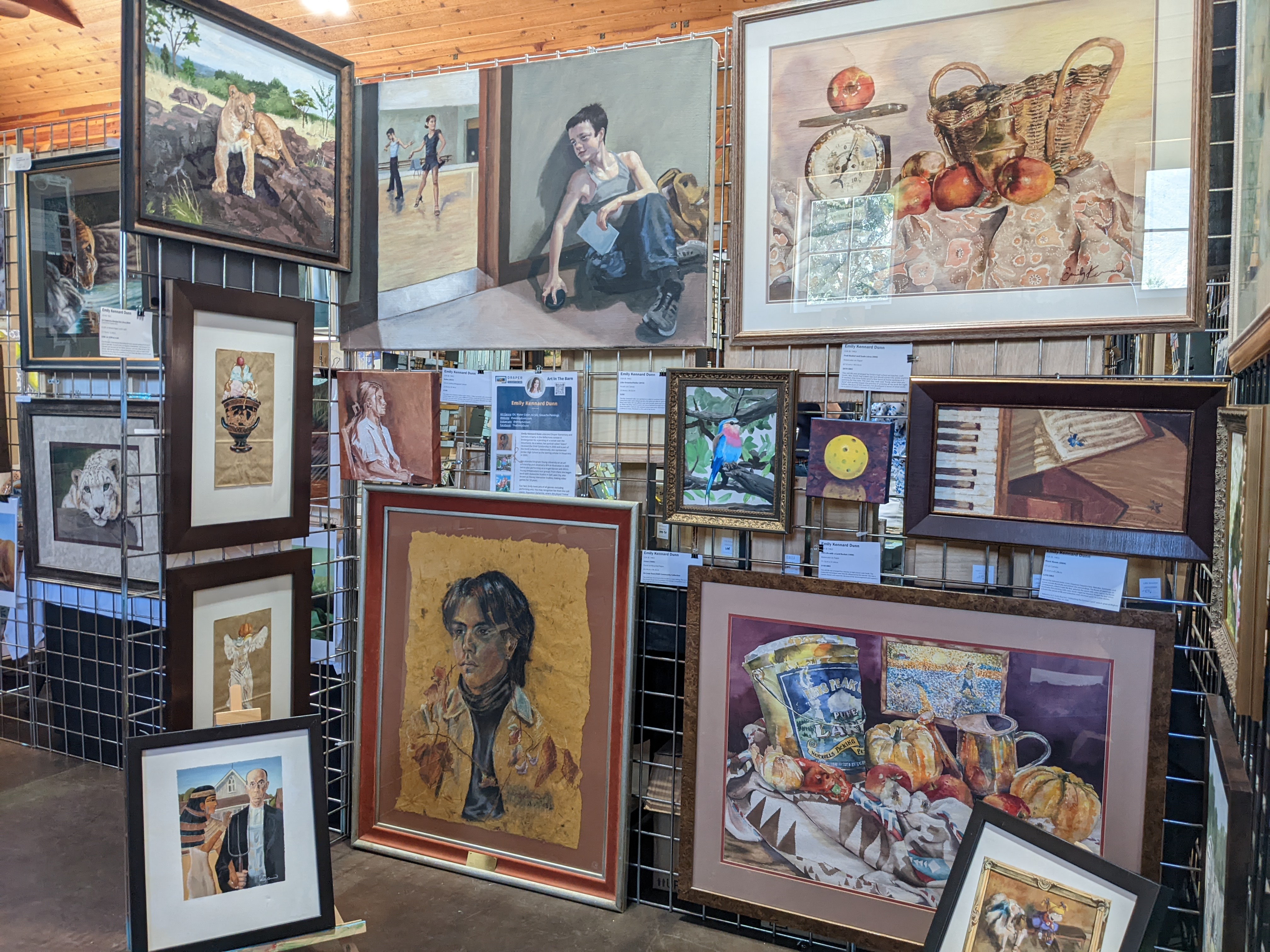 Artwork is displayed at Draper Visual Arts Foundation's Art in the Barn event in 2022. Artist submissions for the 2026 art show and sale are open through Monday, June 15.