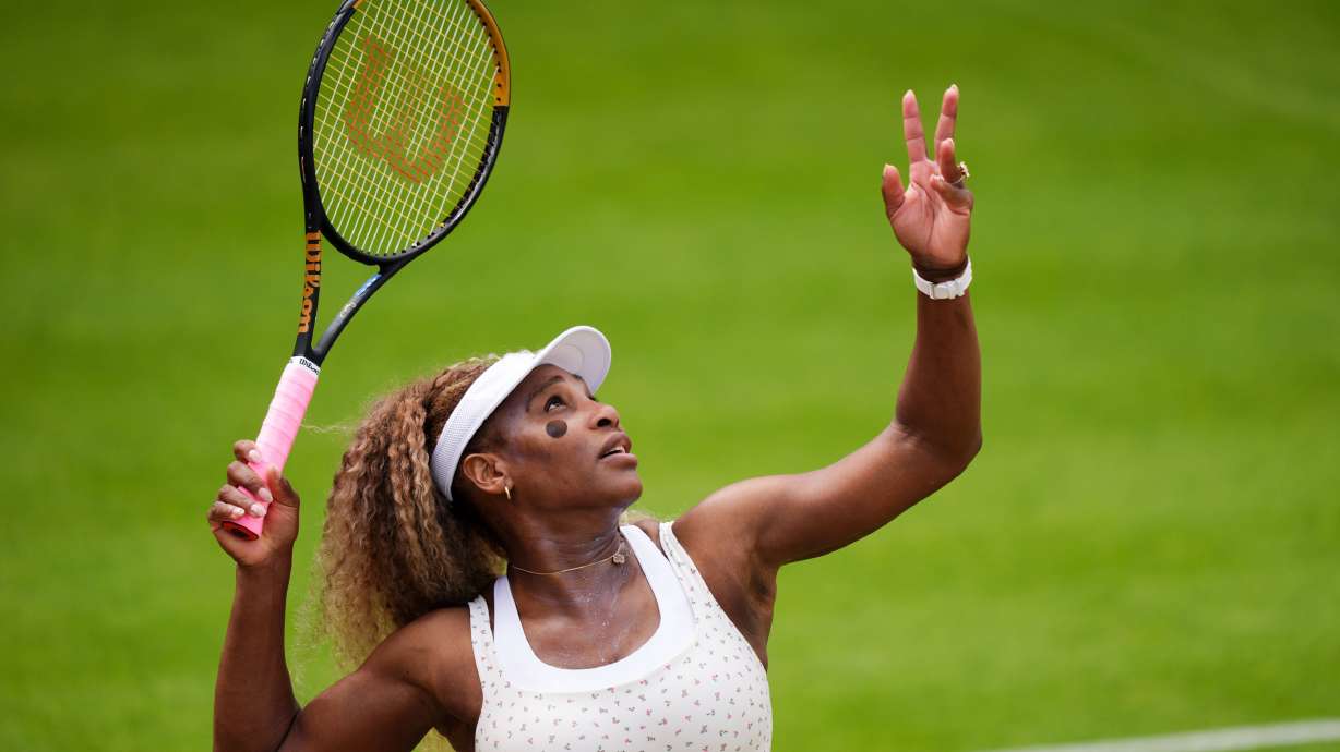 United States' Serena Williams during a practice session on day three of the Queen's Club tennis championships in London, Wednesday, June 10, 2026.