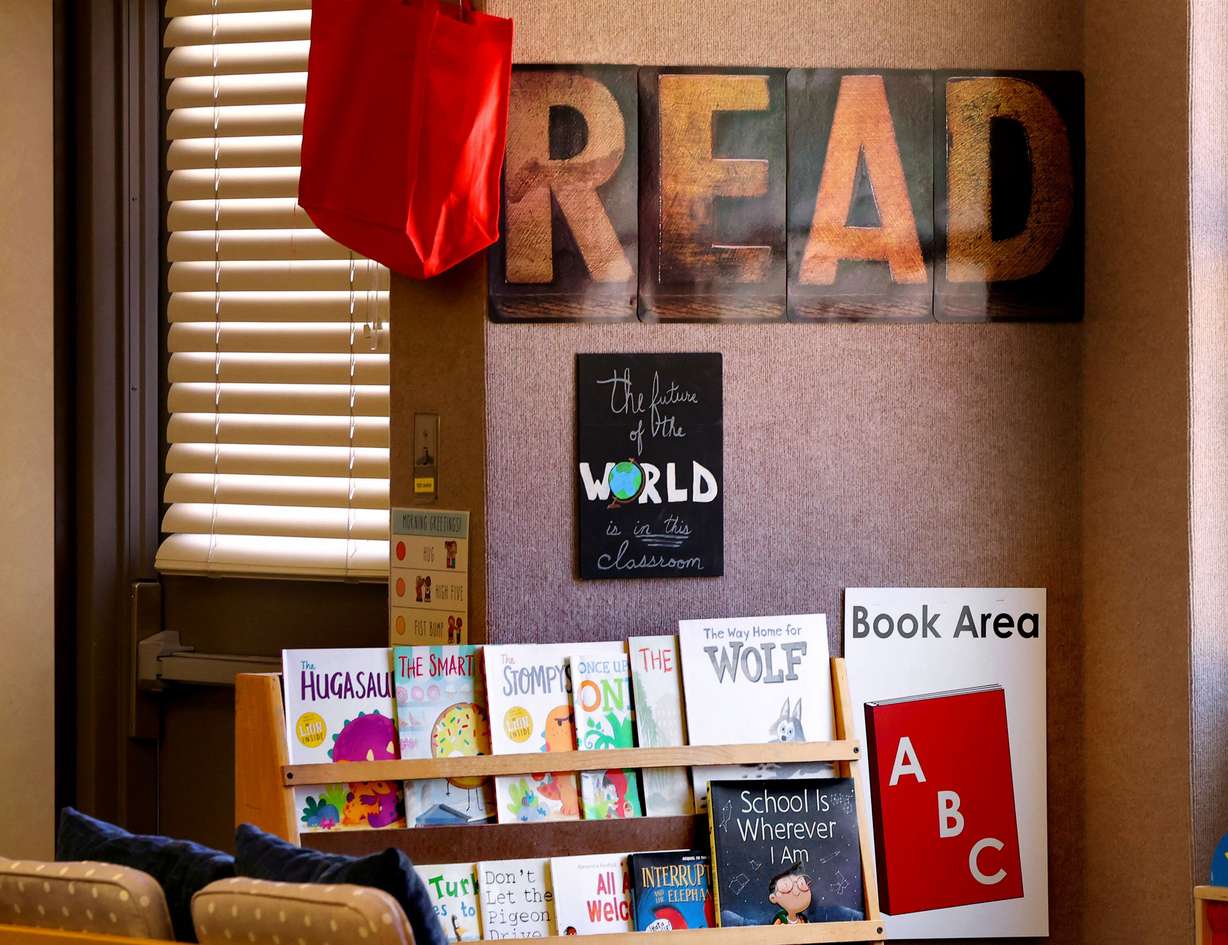 A reading area is pictured at Crescent Elementary School in Sandy on Aug. 13, 2025.