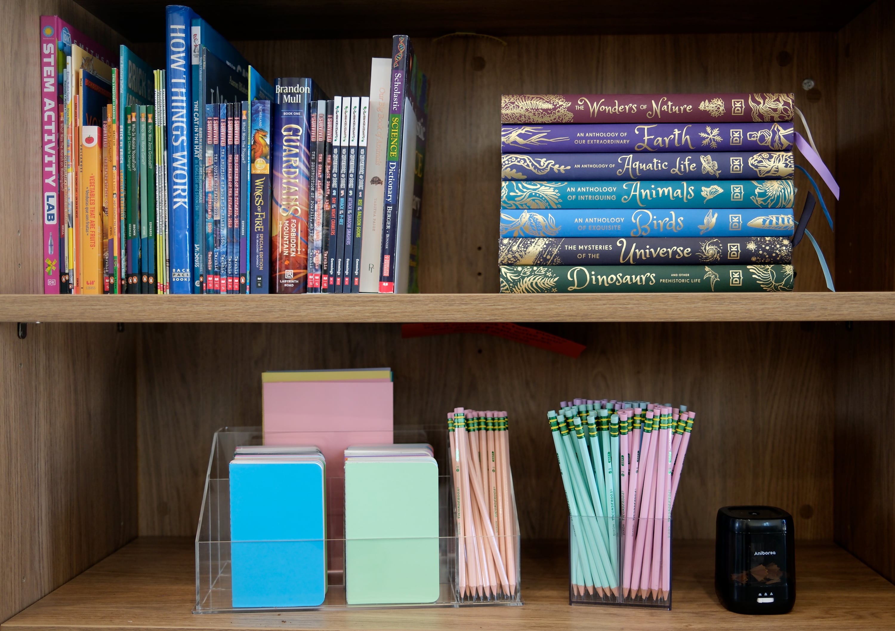 Books and writing materials are pictured at the new Lehi Literacy Center in Lehi on May 28.
