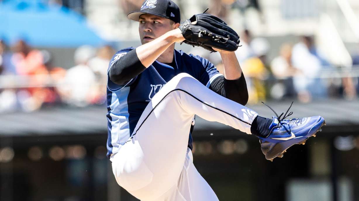 Detroit Tigers pitcher Tarik Skubal winds up to throw in a rehab start for the West Michigan Whitecaps against the Dayton Dragons in Comstock Park, Mich., Sunday, June 7, 2026.