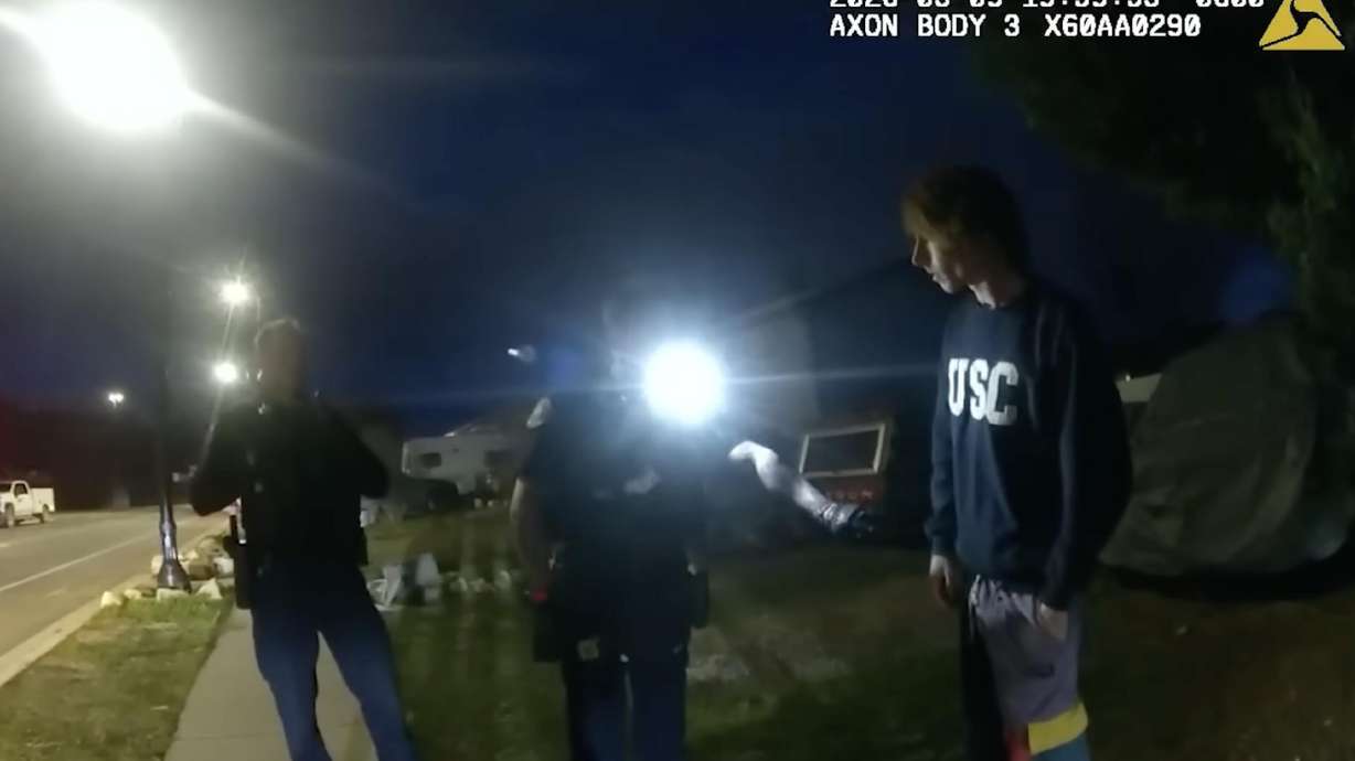 Body camera video released by the American Fork Police Department shows officers talking to Ben Schneider, a YouTuber who has gone viral for trying to return allegedly stolen Legos.