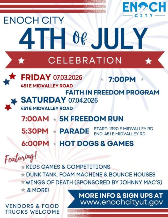 2026 Enoch City 4th of July Celebration: Celebrating 250 Years of Liberty