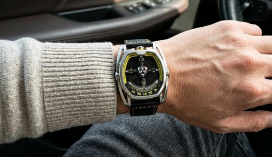 The PhantomX watch illustrates time as motion, allowing users to "experience time."
