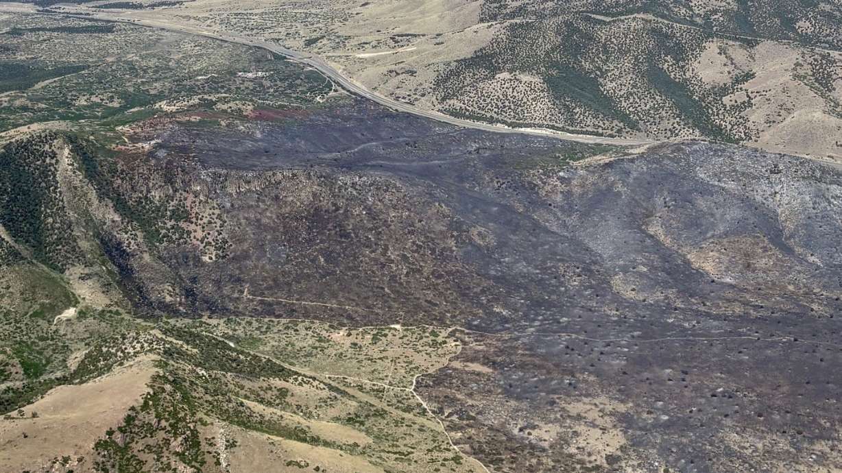 The Tower Fire near Scipio is pictured on Monday. State and federal land managers are adding new fire restrictions in central Utah over dry conditions.