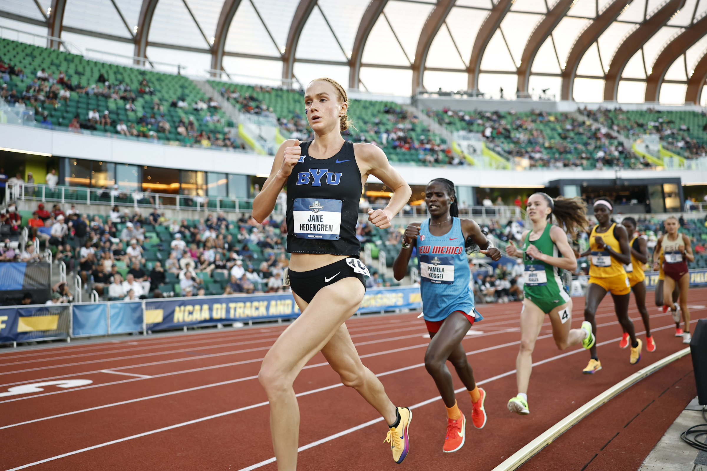 BYU freshman Jane Hedengren finished third in the 10,000-meter final at the 2026 NCAA outdoor track and field championships, Thursday, June 11, 2026 in Eugene, Oregon.