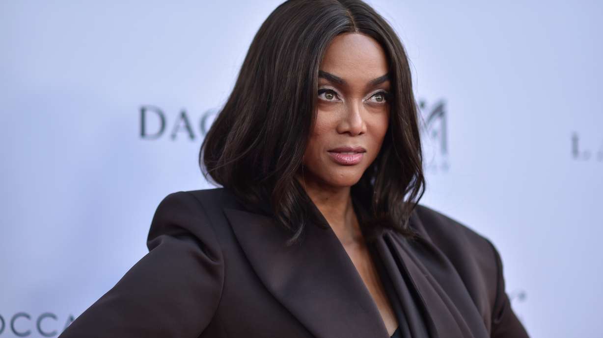 Tyra Banks arrives at an event, April 24, 2025, in Beverly Hills, Calif.