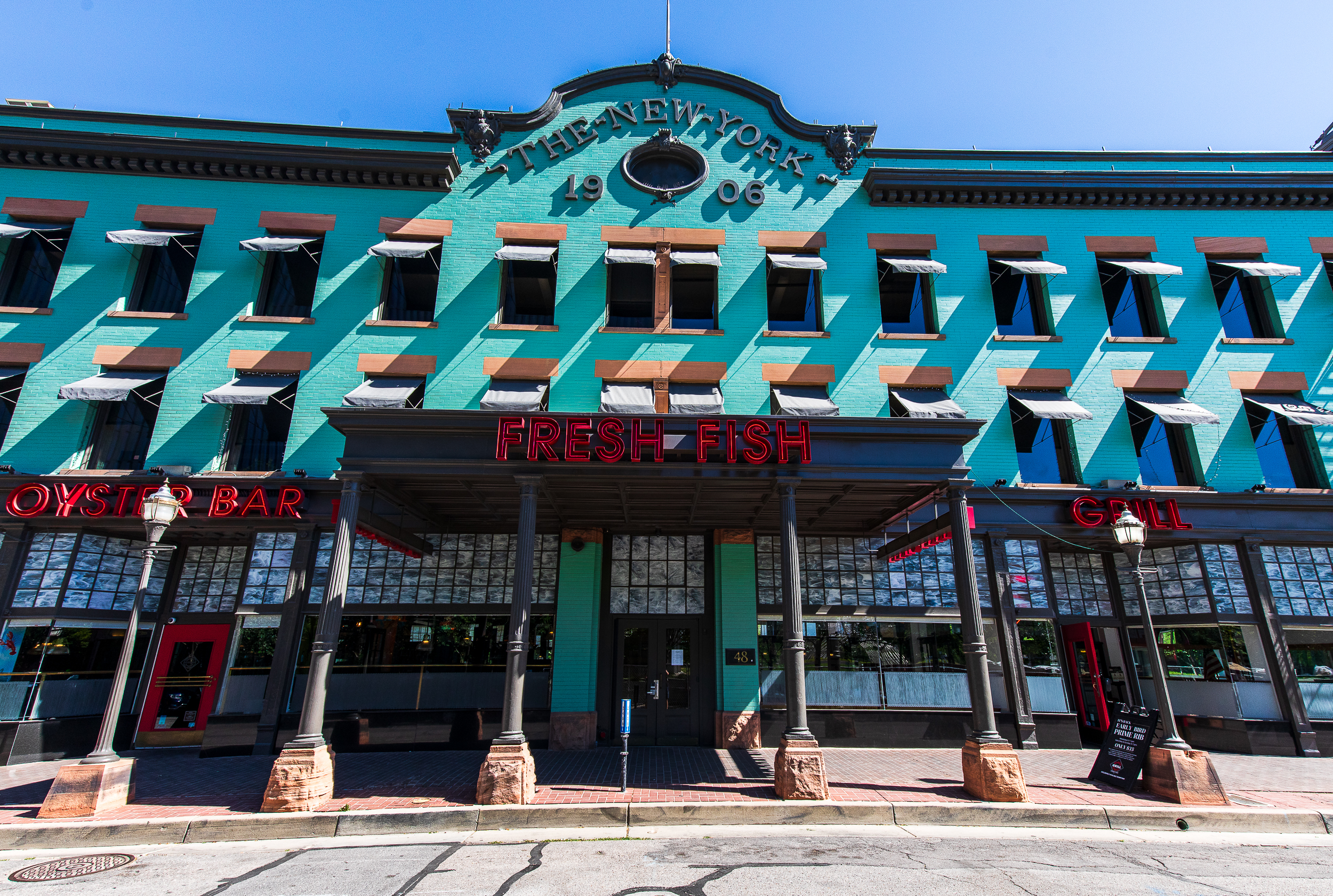 The exterior of the historic New York Hotel in Salt Lake City, home of Market Street Grill, on Sunday. The restaurant announced it's closing at the end of the month, after 46 years.