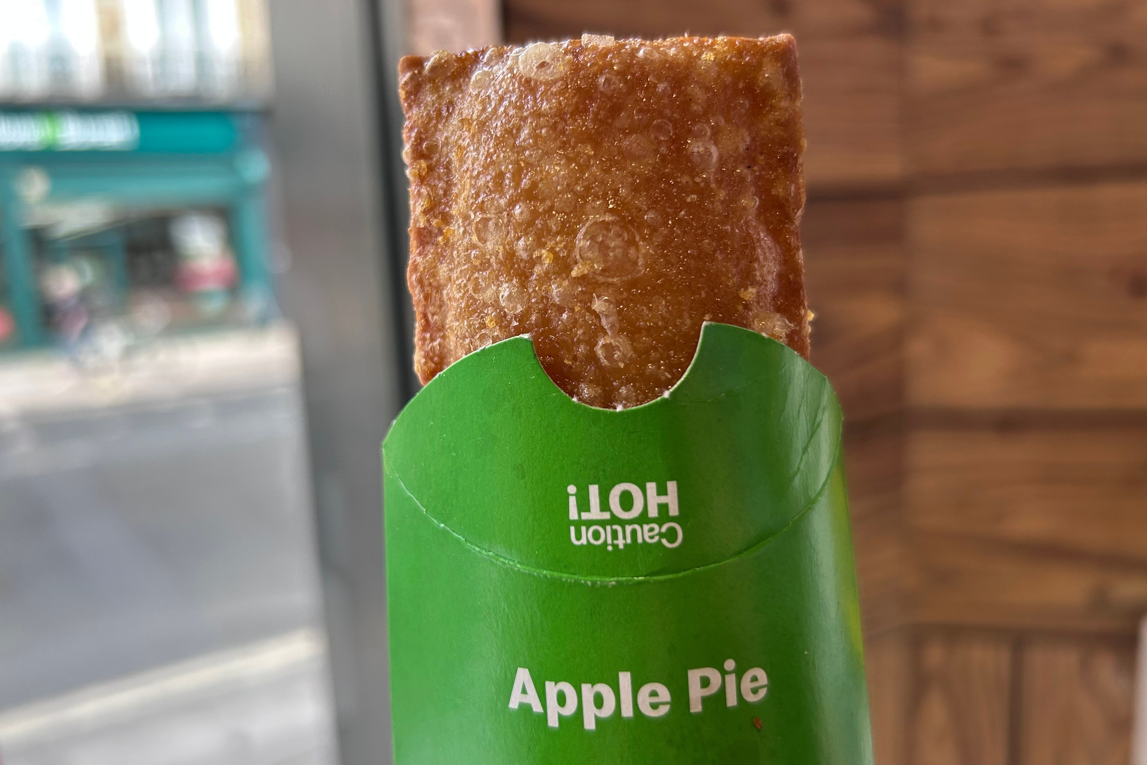 A fried apple pie sold at a McDonald’s is shown in London on Tuesday. The iconic McDonald's favorite is coming back to honor America's 250th birthday.