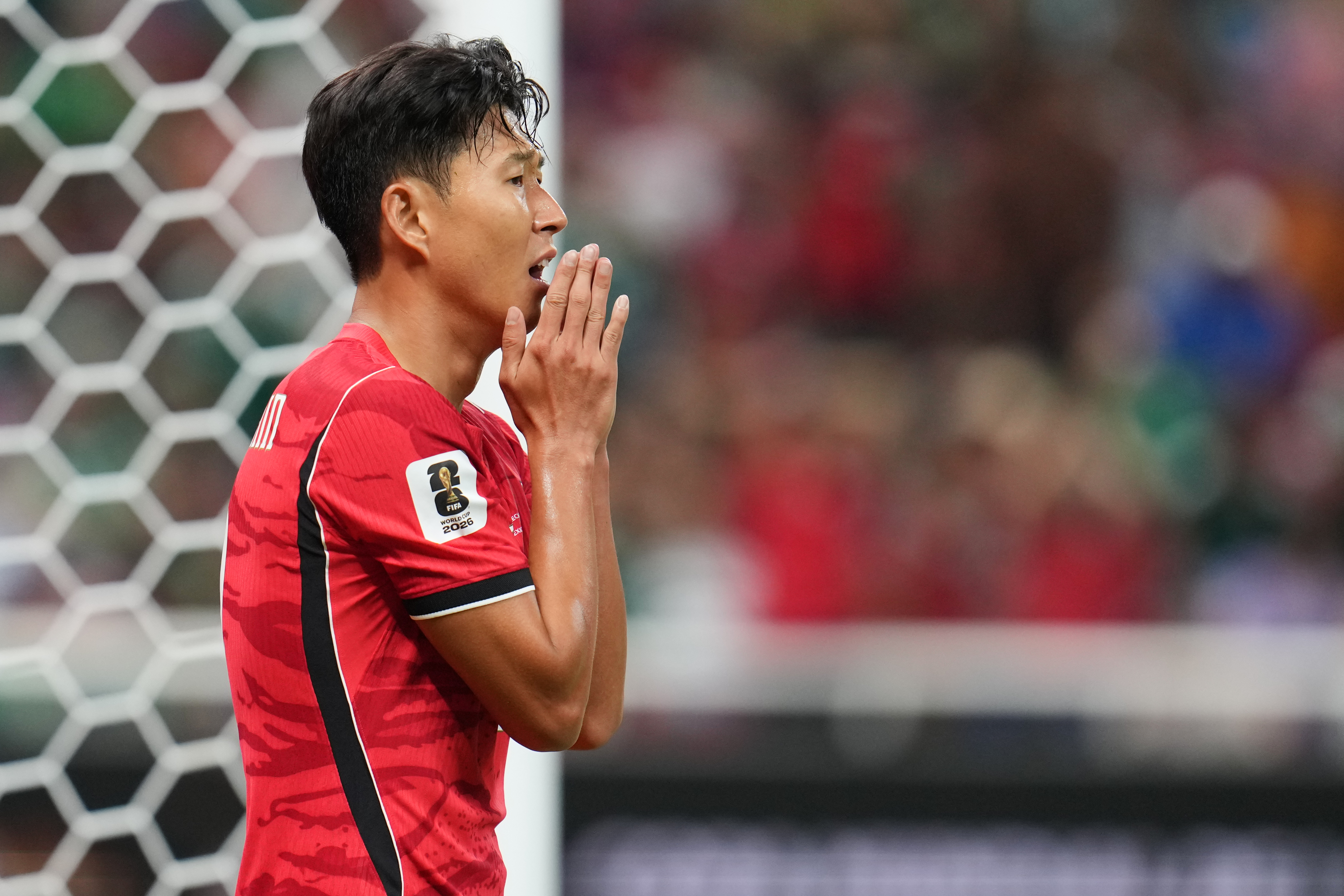 South Korea's Son Heung-min reacts during the World Cup Group A soccer match between South Korea and Czechia in Zapopan, near Guadalajara, Mexico, Thursday, June 11, 2026.