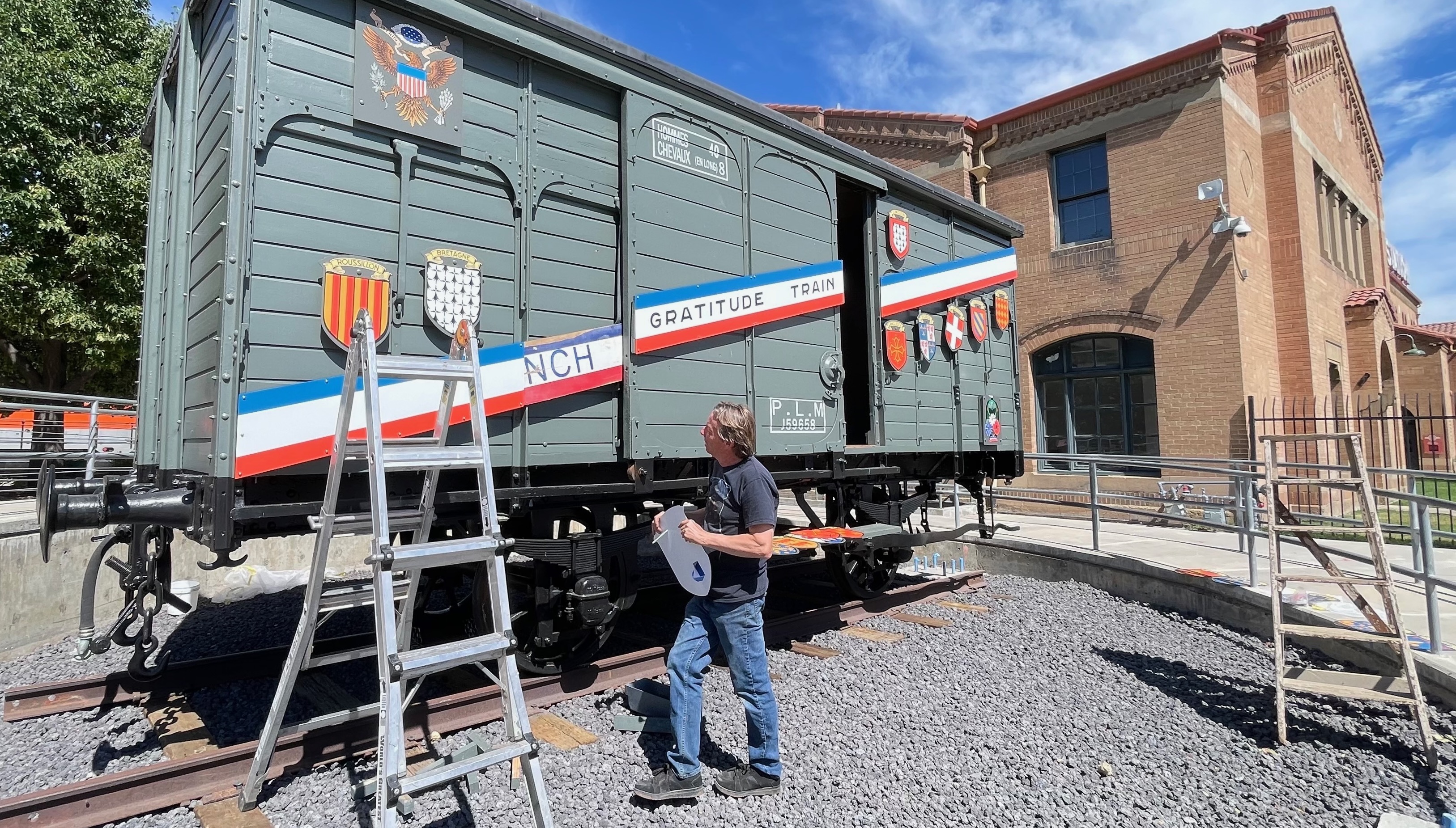Historic Merci Boxcar, gift of France, restored and returned to Utah State Railroad Museum