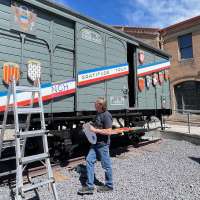 Historic Merci Boxcar, gift of France, restored and returned to Utah State Railroad Museum