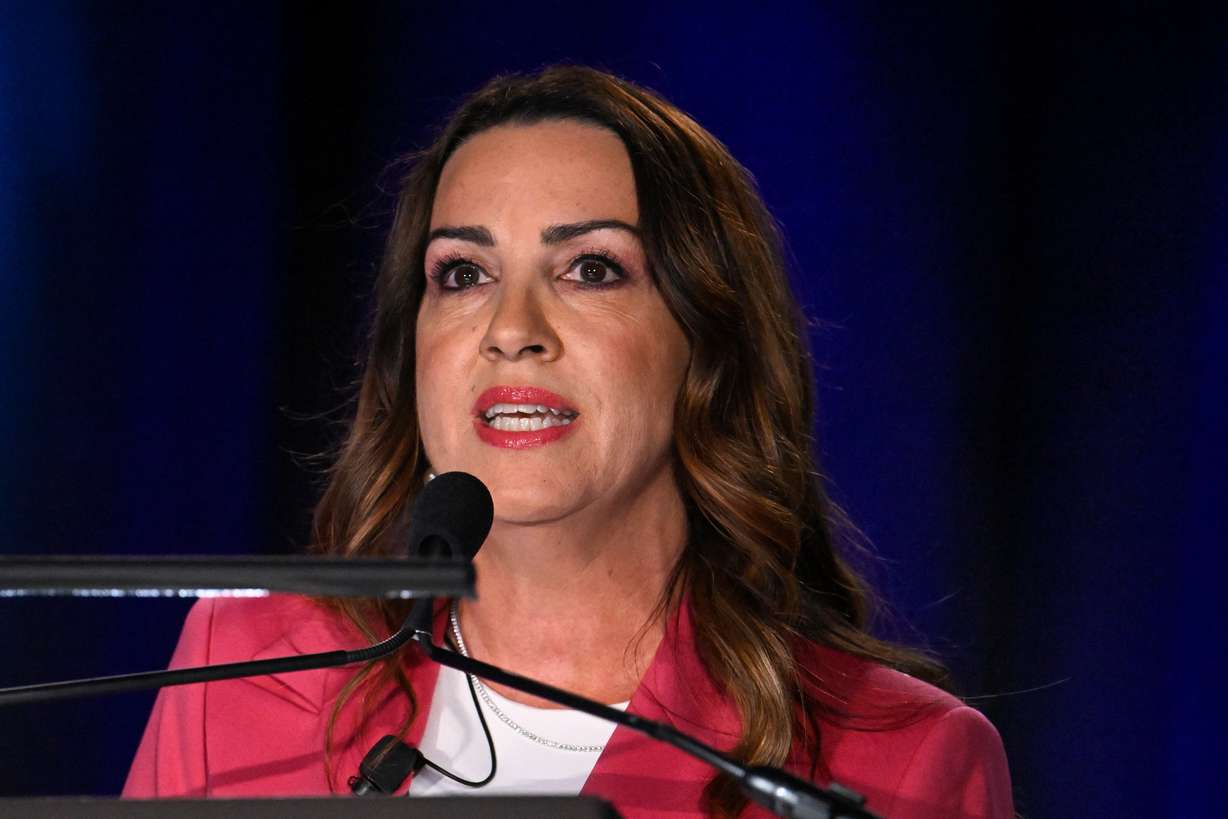 Sara Carter, Director of the Office of National Drug Control Policy, speaks at the Rx and Illicit Drug Summit, Wednesday, April 8, in Nashville, Tenn.