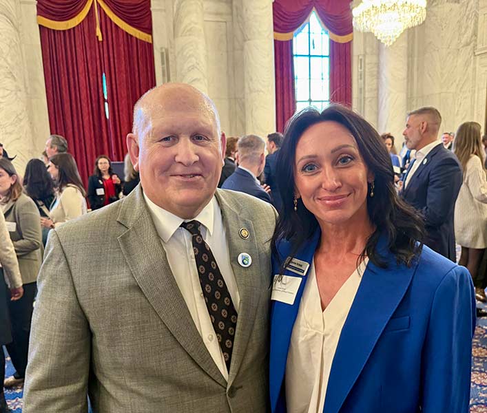 Jamie Kress, right, with House Ag Committee Chairman Glenn “GT” Thompson in Washington, D.C., for National Ag Day.