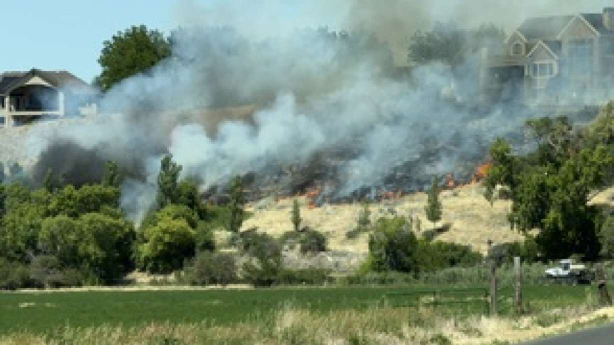 Crews responded to a brush fire just below Pioneer Cemetery, near 1400 E. River Bottoms Road, on Wednesday.