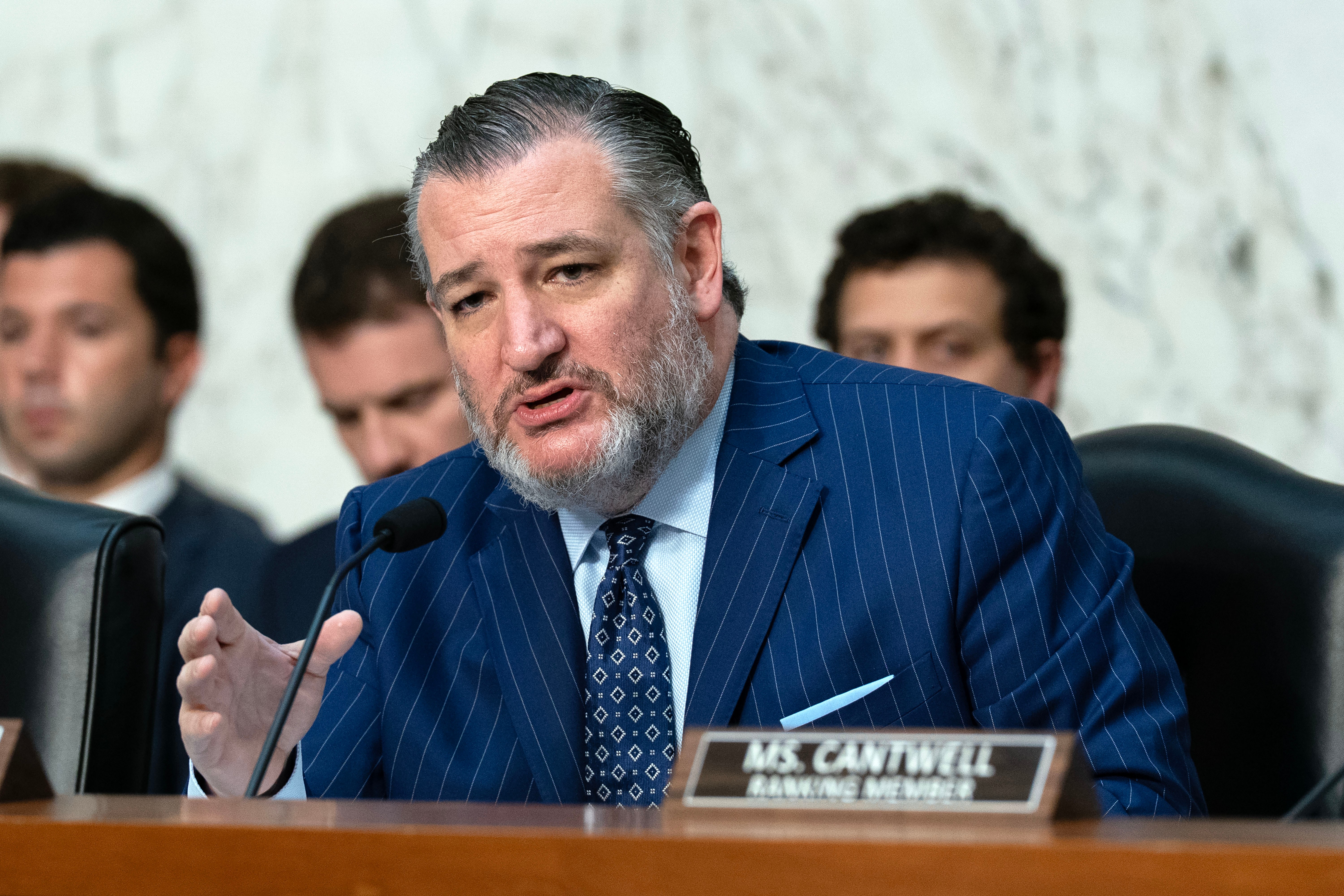 Sen. Ted Cruz R-Texas, Chairman of the Senate Committee on Commerce, Science, and Transportation, speaks during a hearing to examine college sports, supporting student athletes, and fair competition on Capitol Hill, Wednesday, June 3, 2026, in Washington.