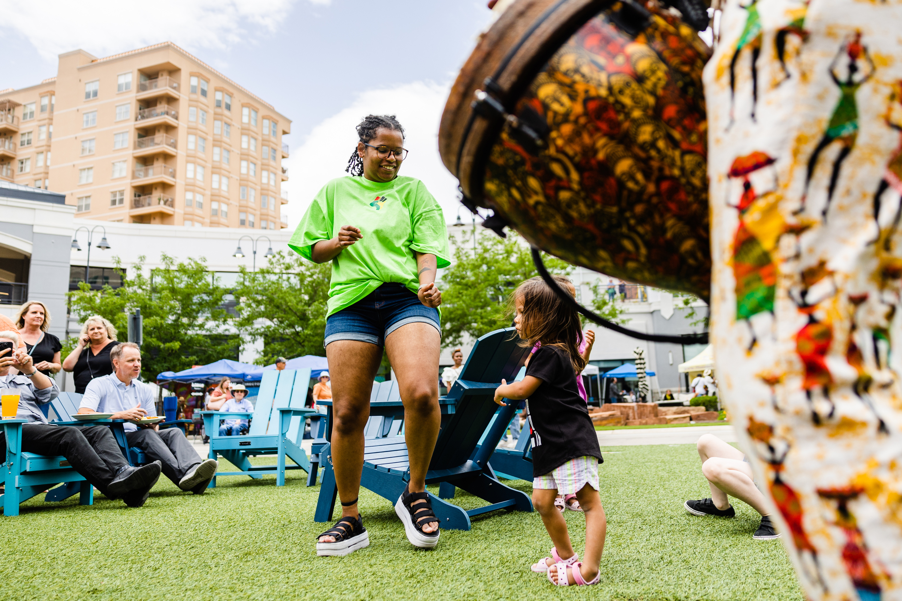 Onlookers dance during the Juneteenth celebration at The Gateway in Salt Lake City on June 19, 2023. People are still trying to figure out how to celebrate the newest federal holiday.